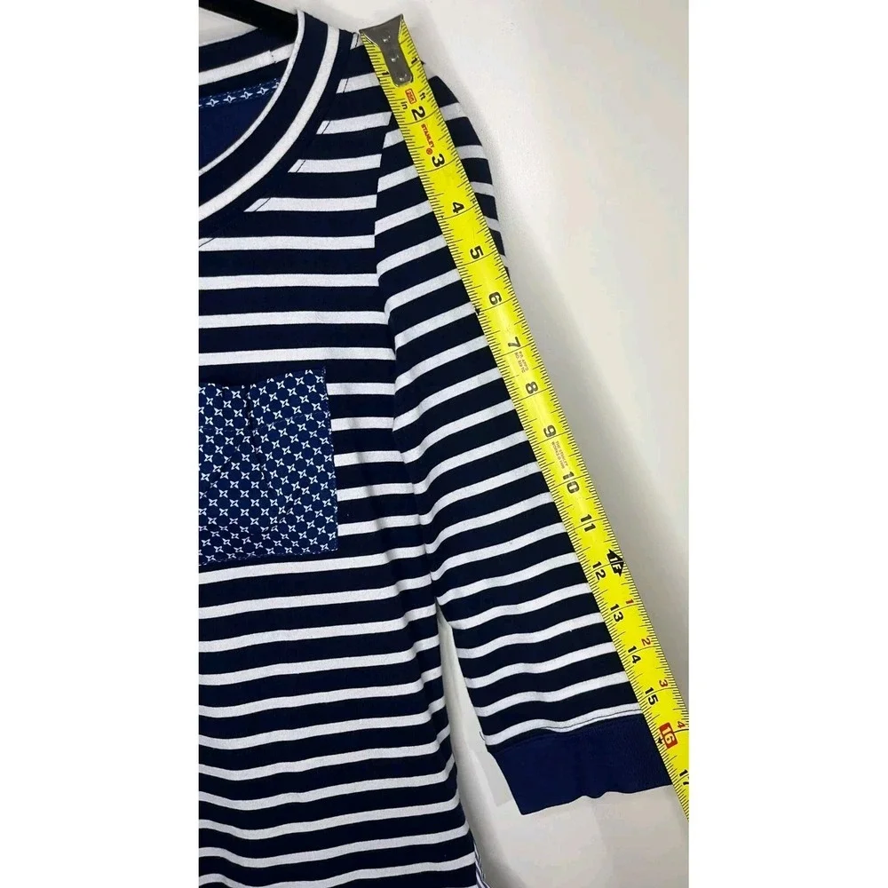 ANTHROPOLOGIE LITTLE YELLOW BUTTON Top Womens XS Navy Blue Built In Shirt N13 - Picture 6 of 10